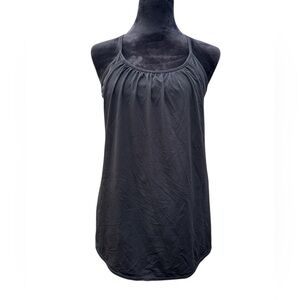 Lululemon Black Open Back Built-In Bra Mesh Tank Top 4 Racerback Athleisure Yoga
